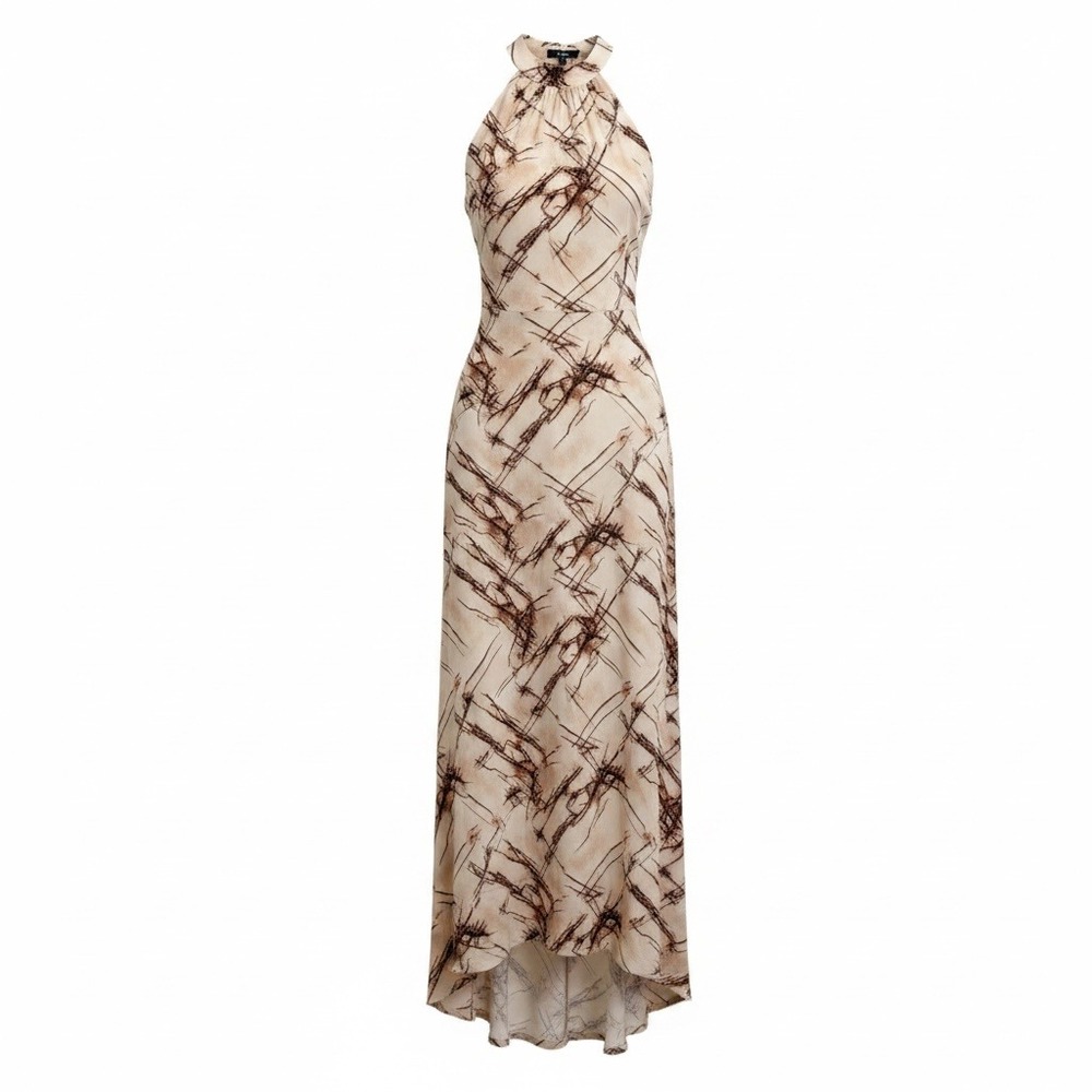 Fashion Nova my wildest dream taupe Abstract Print Maxi Dress Size 3X NEW